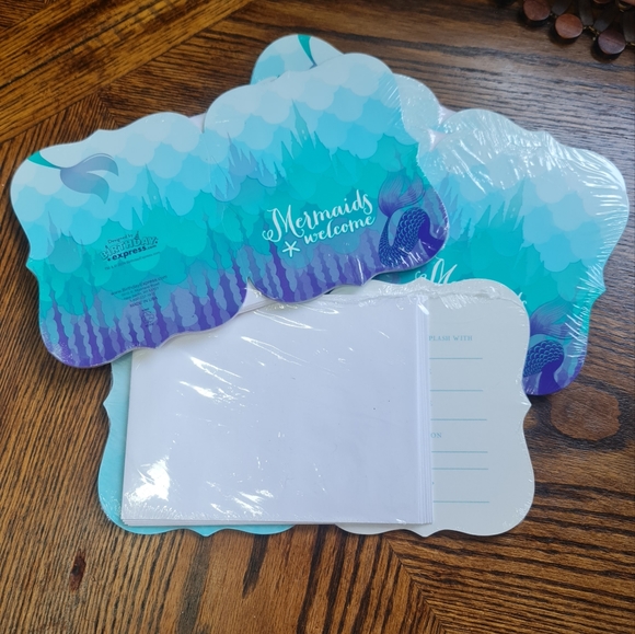 4 Packs of 🧜‍♀️ Mermaid Birthday Invitations BRAND NEW - Picture 4 of 4